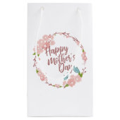 Elegant Happy Moederdag Floral Wreath Gift Bag Klein Cadeauzakje (Achterkant)