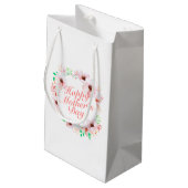 Elegant Happy Moederdag Floral Wreath Gift Bag Klein Cadeauzakje (Achterkant Gekanteld)