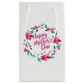 Elegant Happy Moederdag Floral Wreath Gift Bag Klein Cadeauzakje (Achterkant)