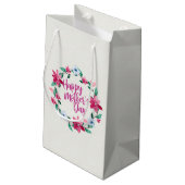 Elegant Happy Moederdag Floral Wreath Gift Bag Klein Cadeauzakje (Achterkant Gekanteld)