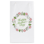 Elegant Happy Moederdag Floral Wreath Gift Bag Klein Cadeauzakje (Achterkant)