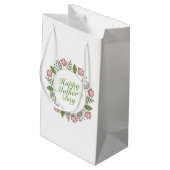Elegant Happy Moederdag Floral Wreath Gift Bag Klein Cadeauzakje (Achterkant Gekanteld)