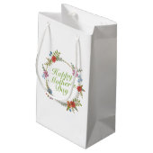 Elegant Happy Moederdag Floral Wreath Gift Bag Klein Cadeauzakje (Achterkant Gekanteld)
