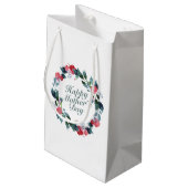 Elegant Happy Moederdag Floral Wreath Gift Bag Klein Cadeauzakje (Achterkant Gekanteld)