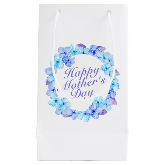 Elegant Happy Moederdag Floral Wreath Gift Bag Klein Cadeauzakje (Voorkant)