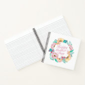 Elegant Happy Moederdag Floral Wreath Guestbook Notitieboek (Binnen)