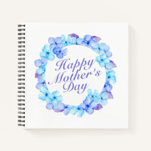 Elegant Happy Moederdag Floral Wreath Guestbook Notitieboek