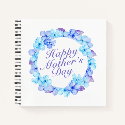 Elegant Happy Moederdag Floral Wreath Guestbook Notitieboek (Voorkant)