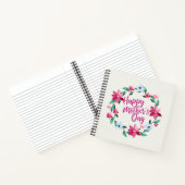Elegant Happy Moederdag Floral Wreath Guestbook Notitieboek (Binnen)