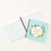 Elegant Happy Moederdag Floral Wreath Guestbook Notitieboek (Binnen)
