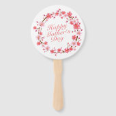 Elegant Happy Moederdag Floral Wreath Hand Fan Handwaaier (Achterkant)