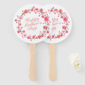 Elegant Happy Moederdag Floral Wreath Hand Fan Handwaaier (Voorkant en achterkant)