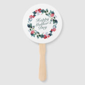 Elegant Happy Moederdag Floral Wreath Hand Fan Handwaaier (Achterkant)