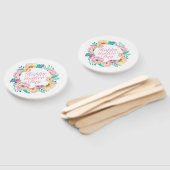 Elegant Happy Moederdag Floral Wreath Hand Fan Handwaaier (Niet-gemonteerd)