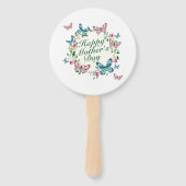 Elegant Happy Moederdag Floral Wreath Hand Fan Handwaaier (Voorkant)