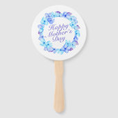 Elegant Happy Moederdag Floral Wreath Hand Fan Handwaaier (Achterkant)