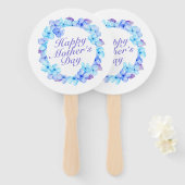 Elegant Happy Moederdag Floral Wreath Hand Fan Handwaaier (Voorkant en achterkant)