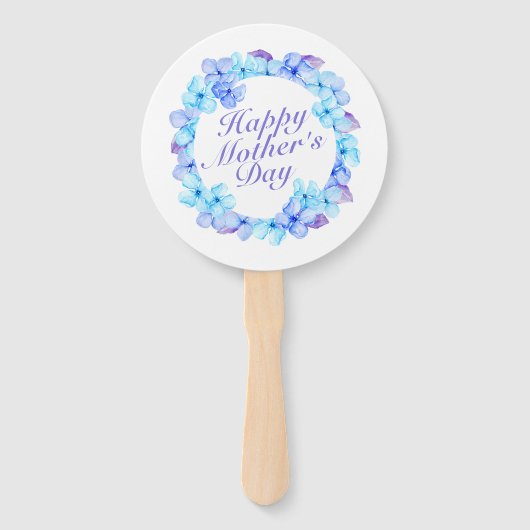 Elegant Happy Moederdag Floral Wreath Hand Fan Handwaaier (Voorkant)