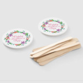 Elegant Happy Moederdag Floral Wreath Hand Fan Handwaaier (Niet-gemonteerd)