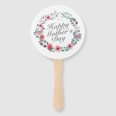 Elegant Happy Moederdag Floral Wreath Hand Fan Handwaaier (Voorkant)