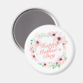 Elegant Happy Moederdag Floral Wreath | Magneet (Voorkant / Achterkant)