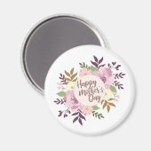 Elegant Happy Moederdag Floral Wreath | Magneet (Voorkant / Achterkant)