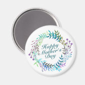 Elegant Happy Moederdag Floral Wreath Magnet (Voorkant / Achterkant)