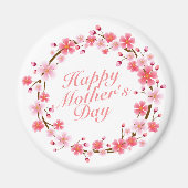 Elegant Happy Moederdag Floral Wreath Magnet (Voorkant)