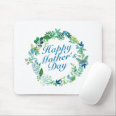 Elegant Happy Moederdag Floral Wreath Mousepad Muismat (Met muis)