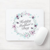 Elegant Happy Moederdag Floral Wreath Mousepad Muismat (Met muis)