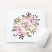Elegant Happy Moederdag Floral Wreath Mousepad Muismat (Met muis)