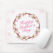 Elegant Happy Moederdag Floral Wreath Mousepad Muismat (Met muis)