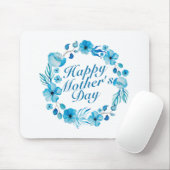 Elegant Happy Moederdag Floral Wreath Mousepad Muismat (Met muis)