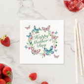 Elegant Happy Moederdag Floral Wreath | Napkin Servet (Insitu)
