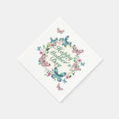 Elegant Happy Moederdag Floral Wreath | Napkin Servet (Hoek)