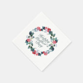 Elegant Happy Moederdag Floral Wreath | Napkin Servet (Hoek)