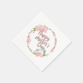 Elegant Happy Moederdag Floral Wreath | Napkin Servet (Hoek)