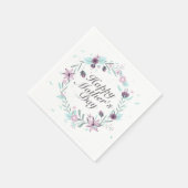 Elegant Happy Moederdag Floral Wreath Napkin Servet (Hoek)