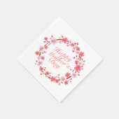 Elegant Happy Moederdag Floral Wreath Napkin Servet (Hoek)