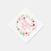 Elegant Happy Moederdag Floral Wreath | Napkin Servet (Hoek)