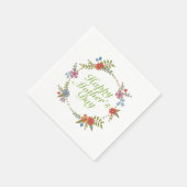 Elegant Happy Moederdag Floral Wreath | Napkin Servet (Hoek)