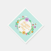Elegant Happy Moederdag Floral Wreath | Napkin Servet (Hoek)