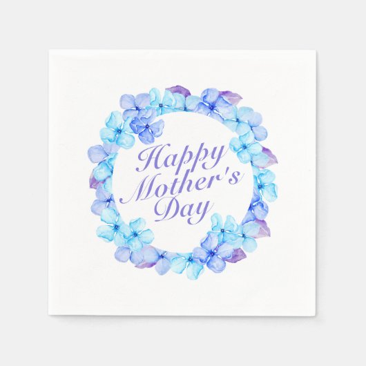 Elegant Happy Moederdag Floral Wreath | Napkin Servet (Voorkant)