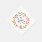 Elegant Happy Moederdag Floral Wreath Napkin Servet (Hoek)