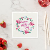 Elegant Happy Moederdag Floral Wreath | Napkin Servet (Insitu)