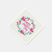 Elegant Happy Moederdag Floral Wreath | Napkin Servet (Hoek)