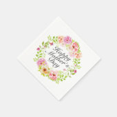 Elegant Happy Moederdag Floral Wreath Napkin Servetten (Hoek)