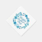 Elegant Happy Moederdag Floral Wreath Napkin Servetten (Hoek)