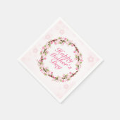 Elegant Happy Moederdag Floral Wreath Napkin Servetten (Hoek)