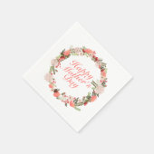 Elegant Happy Moederdag Floral Wreath Napkin Servetten (Hoek)